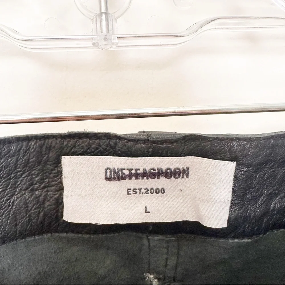 Free People OneTeaspoon Bandits Low-Waist Leather Shorts